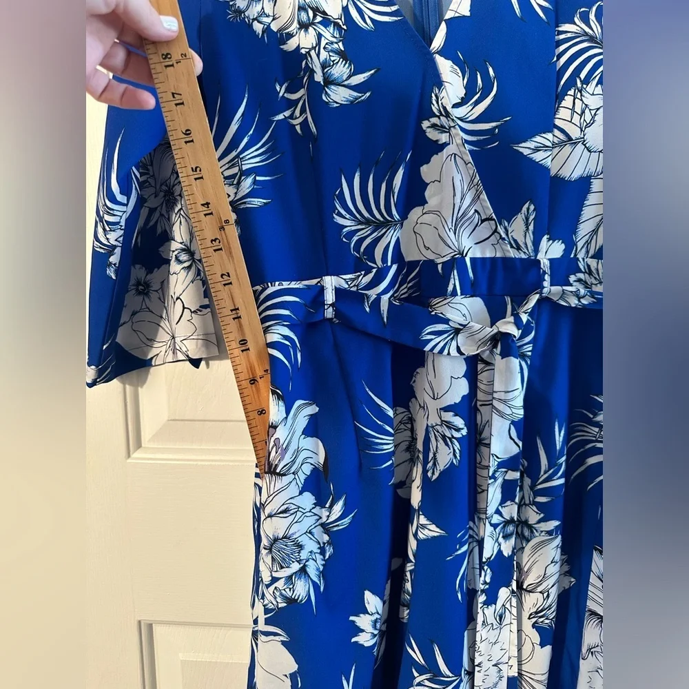 YUMI KIM Coastal Resort Spring Lg All For You Floral Blue Jumpsuit Wide Leg Crop